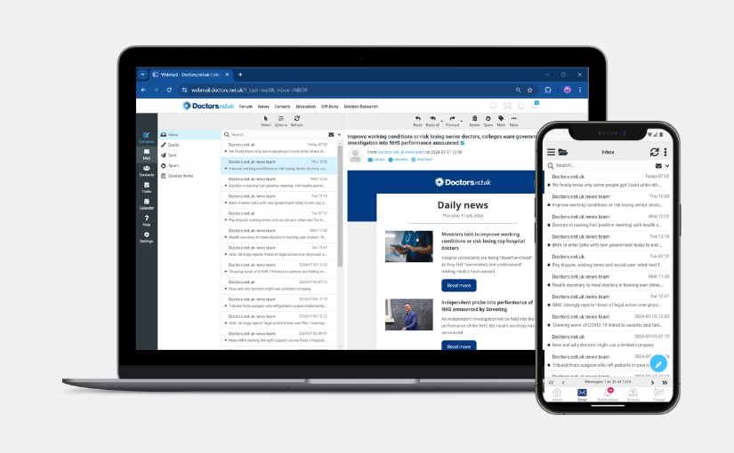 Screenshot of Doctors.net.uk email